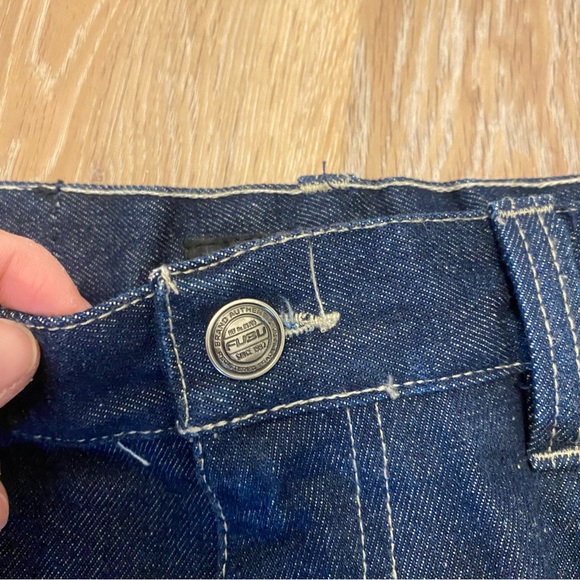 FUBU The Collection Pleated Heavyweight Cargo Denim Jeans 36x34 Y2K Loose Wide - Picture 8 of 9